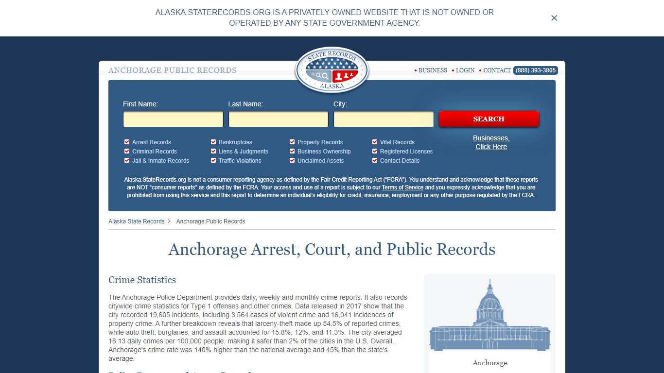 Anchorage Arrest and Public Records | Alaska.StateRecords.org