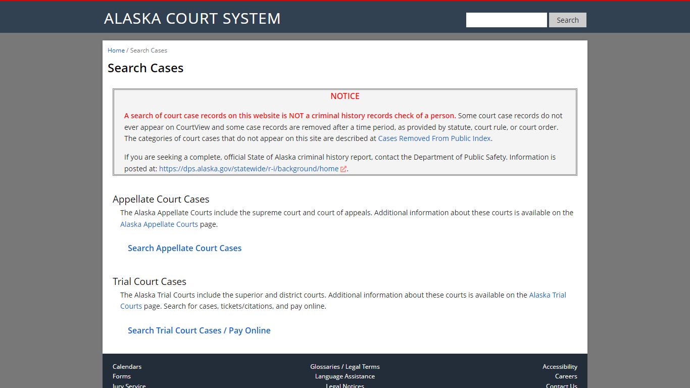 Search Cases - Alaska Court System